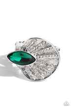 Load image into Gallery viewer, Paparazzi Fan Dance Dazzle Green Ring