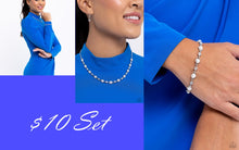 Load image into Gallery viewer, Paparazzi Pronged Passion Necklace and Particularly Pronged White Bracelet Set