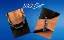 Load image into Gallery viewer, Paparazzi Interstellar Influencer Necklace and Power Pose Bracelet Blue Set