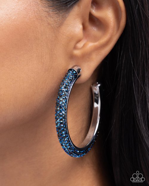 Paparazzi Chiseled Crescendo Blue Earrings