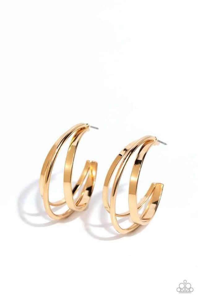 Paparazzi Curly Charisma Gold Earrings