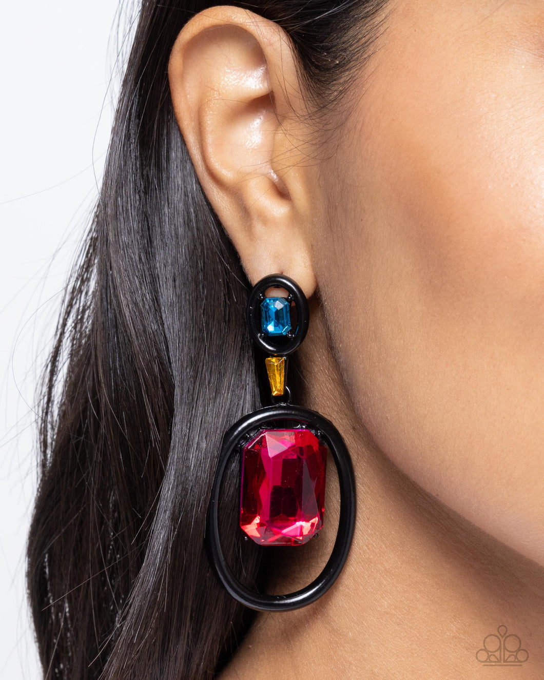 Paparazzi Dipped in Dazzle Black Earrings