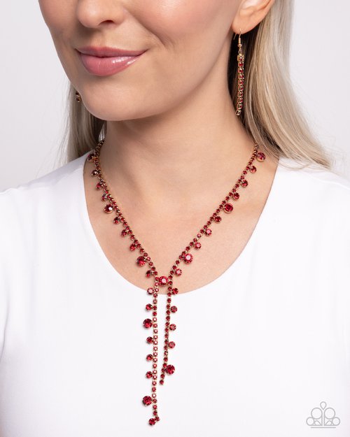 Paparazzi Glittery Getaway Red Necklace