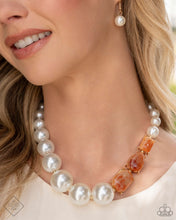 Load image into Gallery viewer, Paparazzi Marbled Moment Necklace and Marbled Masterpiece Orange Earrings
