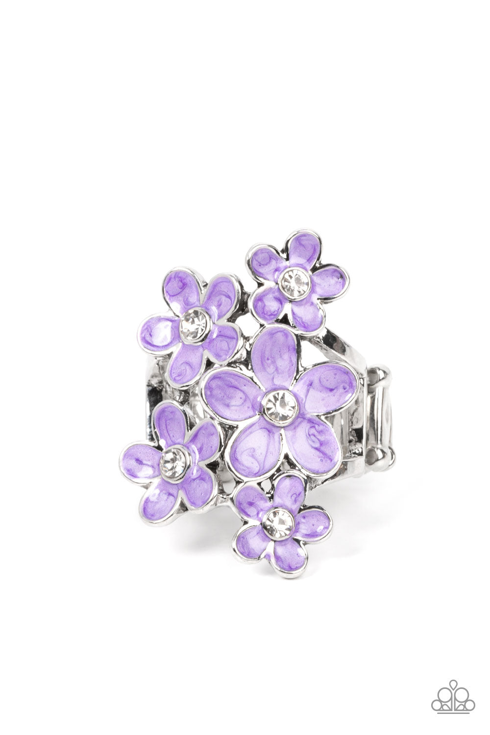 Paparazzi Boastful Blooms Purple Ring