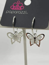 Load image into Gallery viewer, Paparazzi Butterfly Freestyle Silver Earrings - September  2021 Fashion Fix Exclusive
