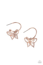 Load image into Gallery viewer, Paparazzi Butterfly Freestyle Rose Gold Earrings
