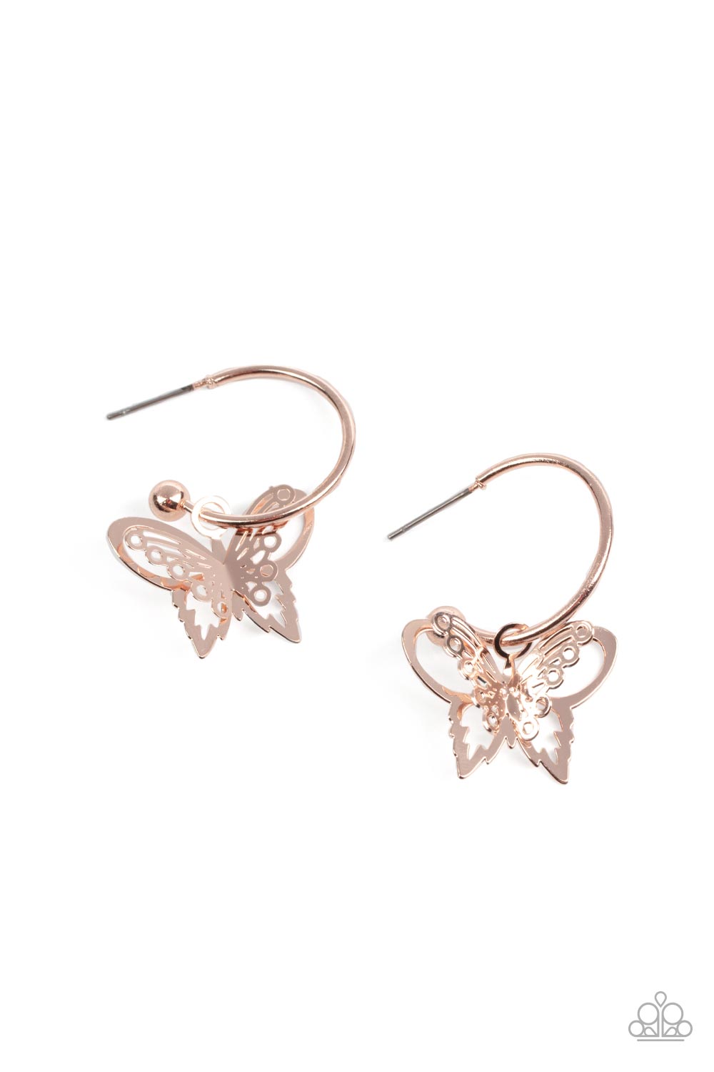 Paparazzi Butterfly Freestyle Rose Gold Earrings