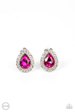 Load image into Gallery viewer, Paparazzi Haute Happy Hour Pink Clip-on Earrings

