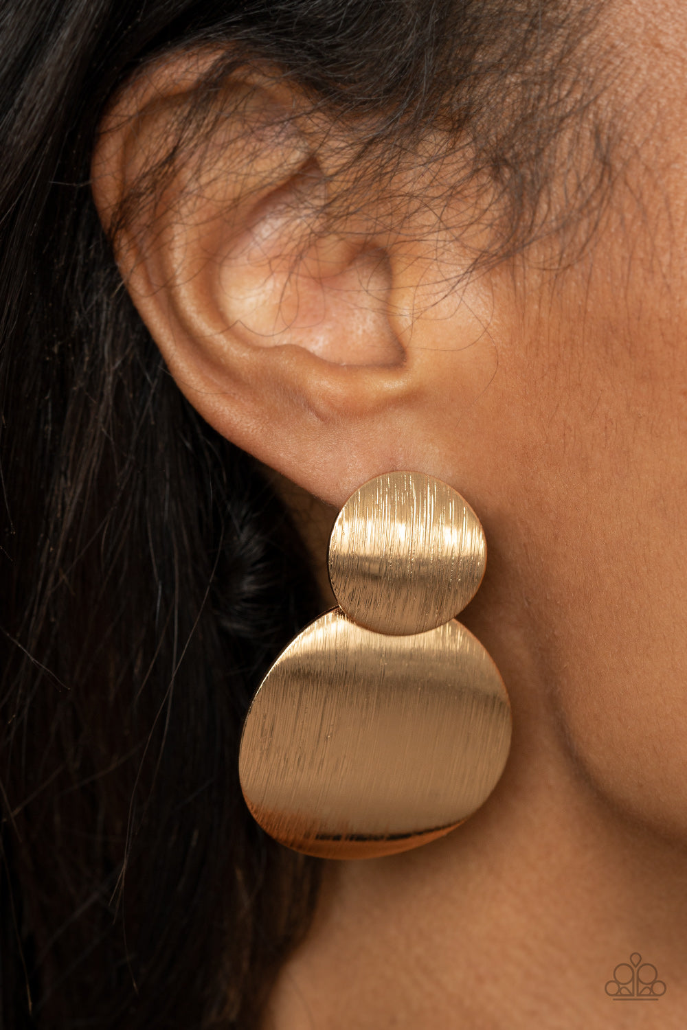 Paparazzi Here Today, GONG Tomorrow Gold Earrings