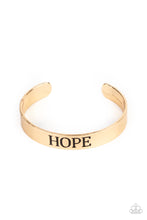 Load image into Gallery viewer, Paparazzi Hope Makes The World Go Round Gold Bracelet
