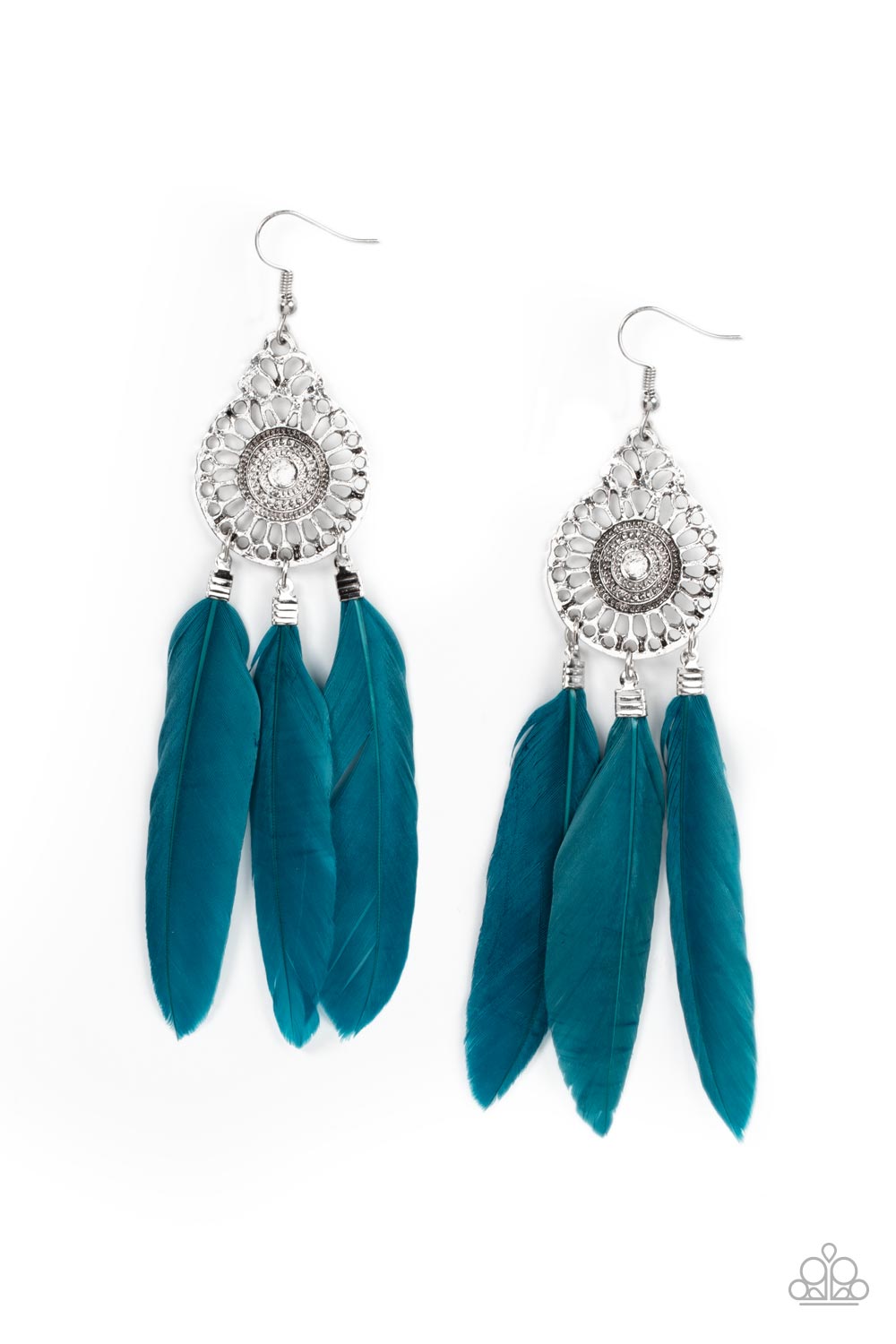 Paparazzi Pretty in PLUMES Blue Earrings