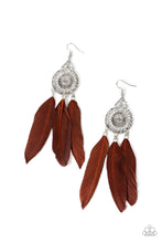Load image into Gallery viewer, Paparazzi Pretty in PLUMES Brown Earrings
