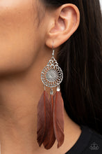 Load image into Gallery viewer, Paparazzi Pretty in PLUMES Brown Earrings
