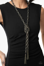 Load image into Gallery viewer, Paparazzi SCARFed for Attention Gunmetal Necklace
